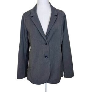 Eddie Bauer Travex Blazer Women’s Size 6 Gray 2-Button Stretch Travel Jacket EUC